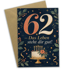 Elegante Geburtstagskarte zum 62. Geburtstag mit Zahl 62|p:2021262|h:686294f4c2798f6845af75f6810d9eea