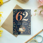 Elegante Geburtstagskarte zum 62. Geburtstag mit Zahl 62|p:2021262|h:60a748ead113b17f2b5f28c55d085232