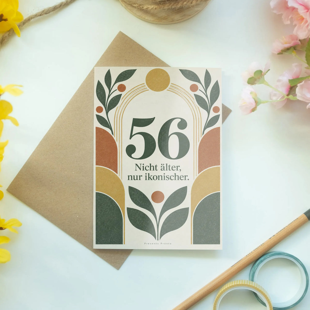 Lustige Geburtstagskarte zum 56. Geburtstag mit Zahl 56