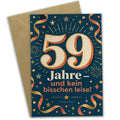Lustige Geburtstagskarte zum 59. Geburtstag mit goldener Zahl 59