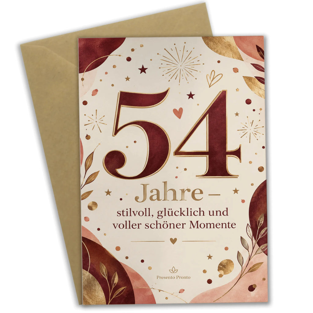 Elegante Geburtstagskarte zum 54. Geburtstag mit goldener Zahl|p:2021269|h:b0ddf66c2bb507c4d7a4323c7bcb5889
