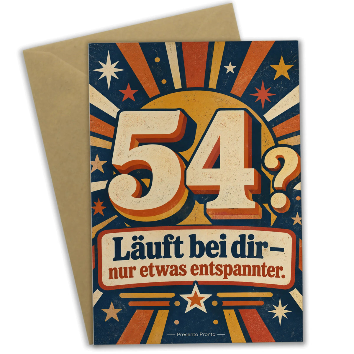 Lustige Geburtstagskarte zum 54. Geburtstag mit Zahl 54