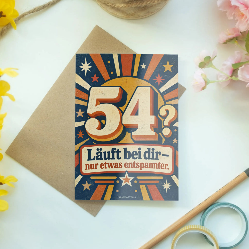 Lustige Geburtstagskarte zum 54. Geburtstag mit Zahl 54|p:2021270|h:1de1ed9278df4c4f62337eec7dae98ec