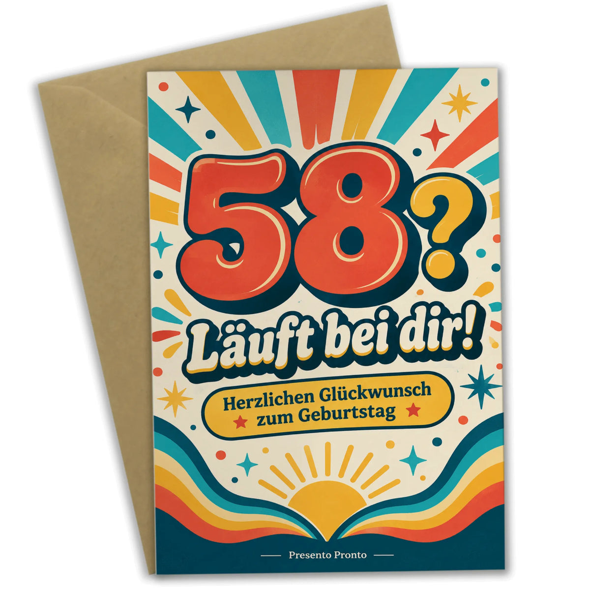 Lustige Geburtstagskarte zum 58. Geburtstag mit Zahl 58