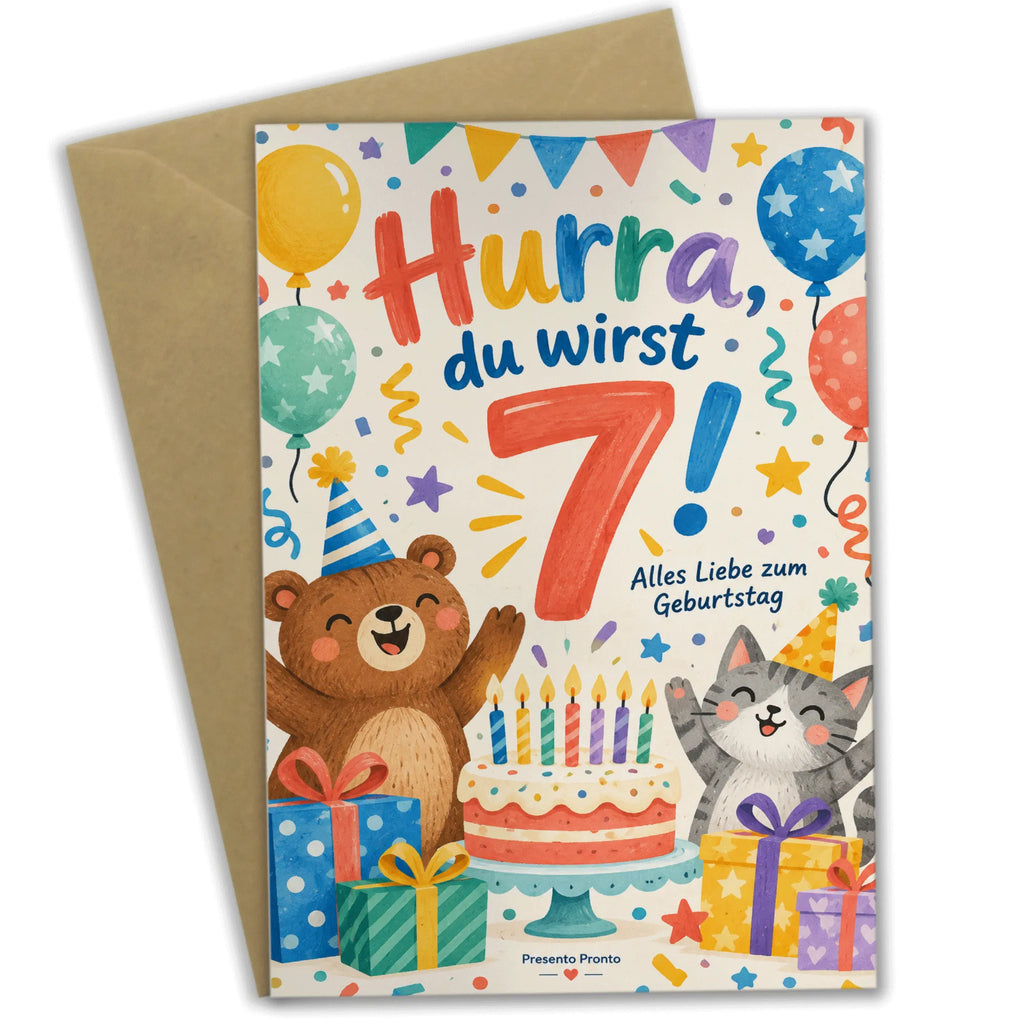 Fröhliche Geburtstagskarte zum 7. Geburtstag mit Luftballons|p:2021273|h:6532783be206a4de9c92c840fb28e91d