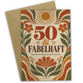 Festliche Geburtstagskarte zum 50. Geburtstag mit Retrosonne