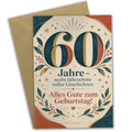 Elegante Geburtstagskarte zum 60. Geburtstag mit Zahl 60