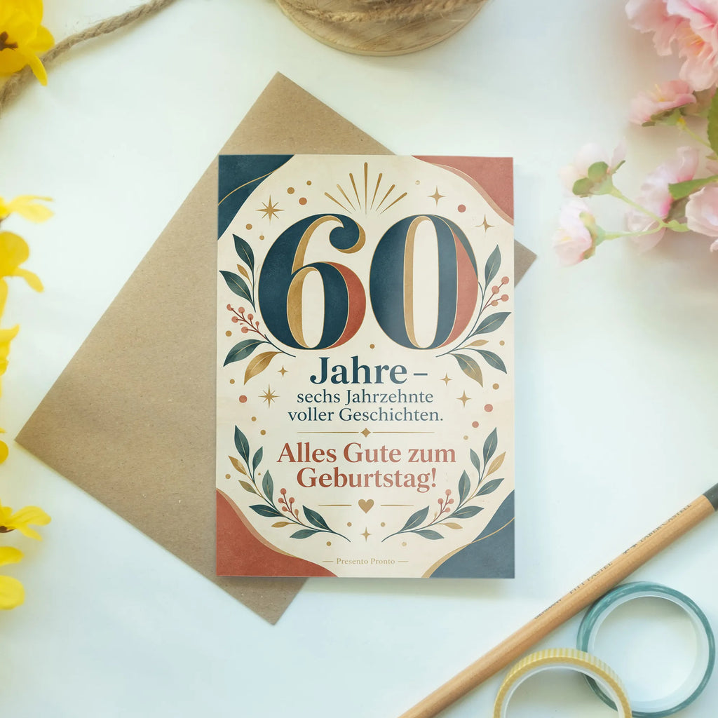 Elegante Geburtstagskarte zum 60. Geburtstag mit Zahl 60|p:2021287|h:3953f2c5a4acf01d8b5cfbf755057064