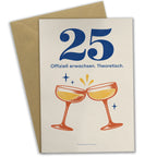 Lustige Geburtstagskarte zum 25. Geburtstag mit Cocktailgläsern|p:2021288|h:2233f24c98f044aa9bcac2a4dea29152