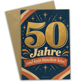 Lustige Geburtstagskarte zum 50. Geburtstag mit goldener Zahl 50