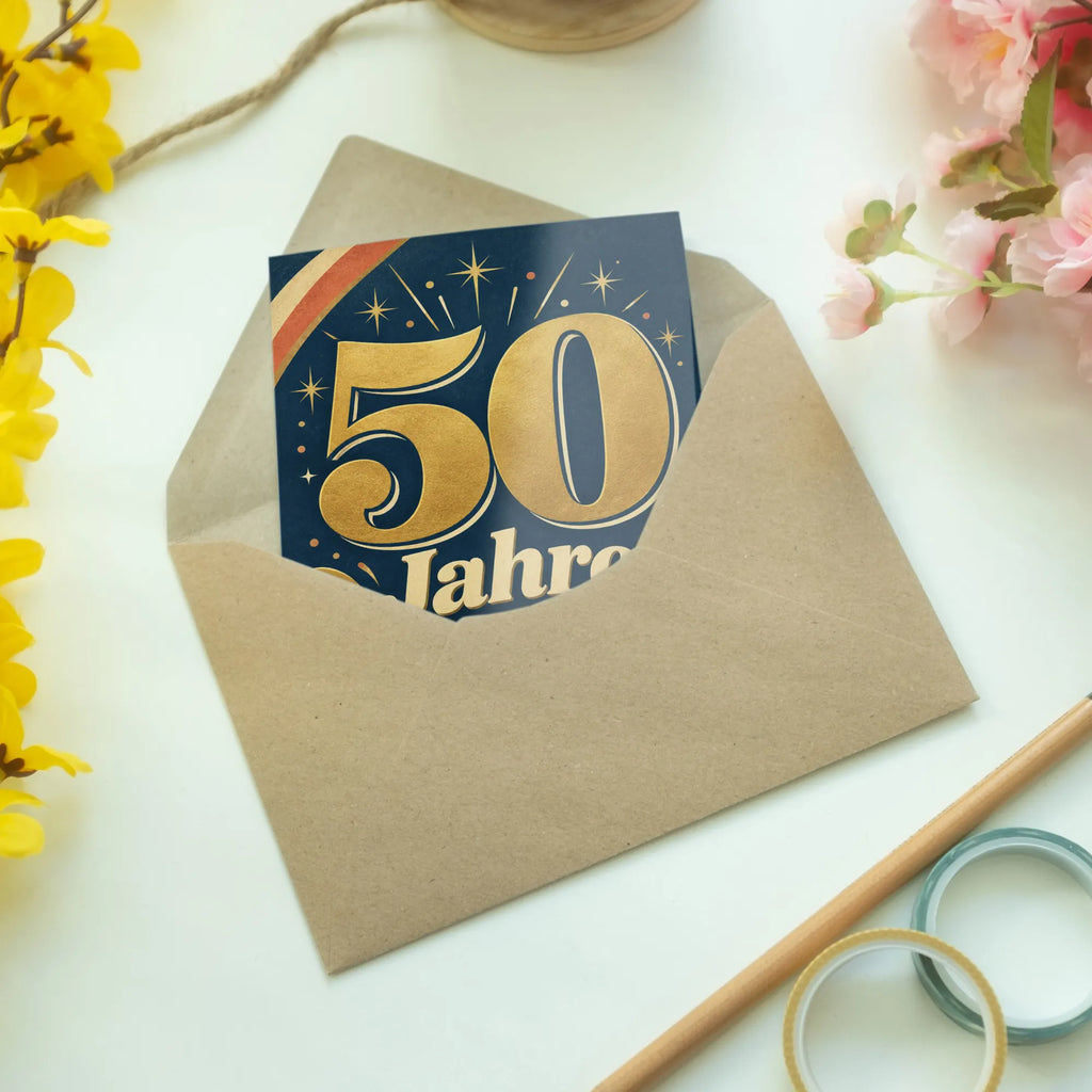 Lustige Geburtstagskarte zum 50. Geburtstag mit goldener Zahl 50|p:2021289|h:a72d0a922759177d3caecd09ce225502
