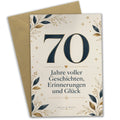 Elegante Geburtstagskarte zum 70. Geburtstag goldene 70