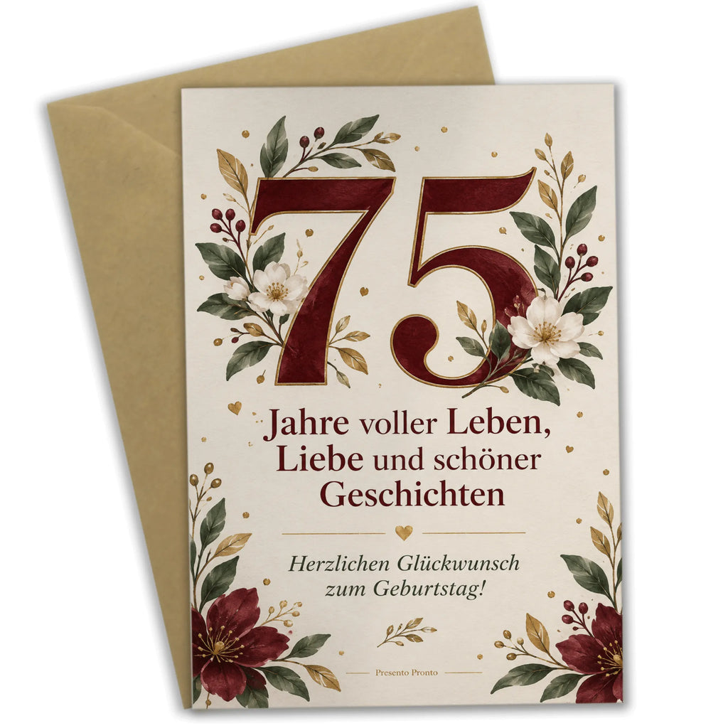 Elegante Geburtstagskarte zum 75. Geburtstag mit Zahl 75|p:2021295|h:7139253fdfe5a427bb718bb17ed5d71d