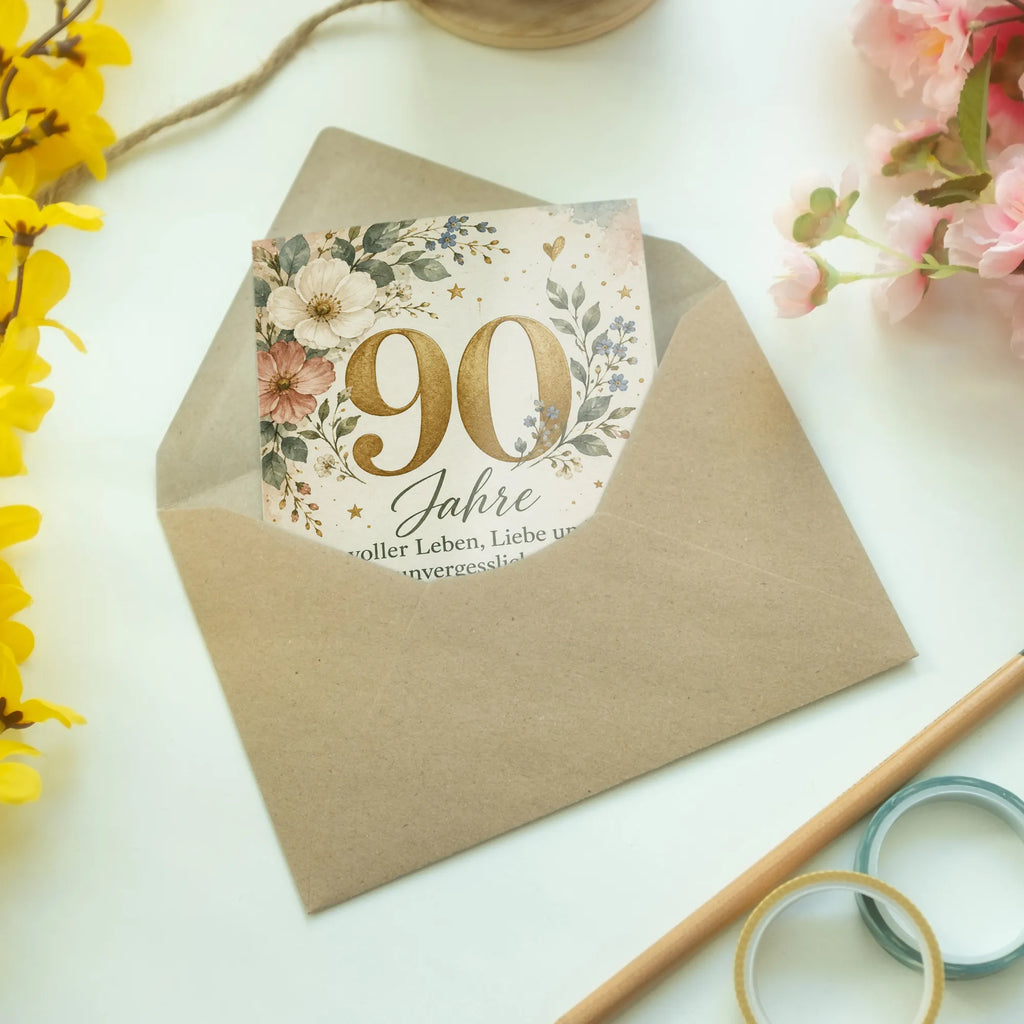 Elegante Geburtstagskarte zum 90. Geburtstag mit goldener Zahl 90|p:2021297|h:61836518d661e444c1cff87b3aecbc67