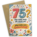 Lustige Geburtstagskarte zum 75. Geburtstag mit Zahl 75
