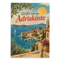 Sonnige Postkarte aus Kroatien mit Adriaküste