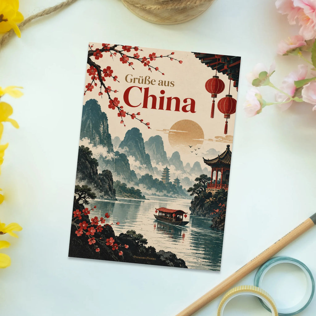 Elegante Postkarte aus China für Reisende mit Pagoden|p:2021306|h:64f33ff28c2719102da068f868f39d82