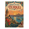 Nostalgische Urlaubspostkarte aus der Türkei mit Bosporus