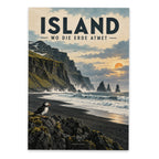 Stimmungsvolle Postkarte aus Island mit Papageitaucher|p:2021312|h:96206f40d188c3feebac1bfb1000e5e3