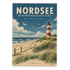 Nostalgische Urlaubspostkarte von der Nordsee mit Leuchtturm|p:2021314|h:40dc05c2c3b63a52b8597e91b75a8690