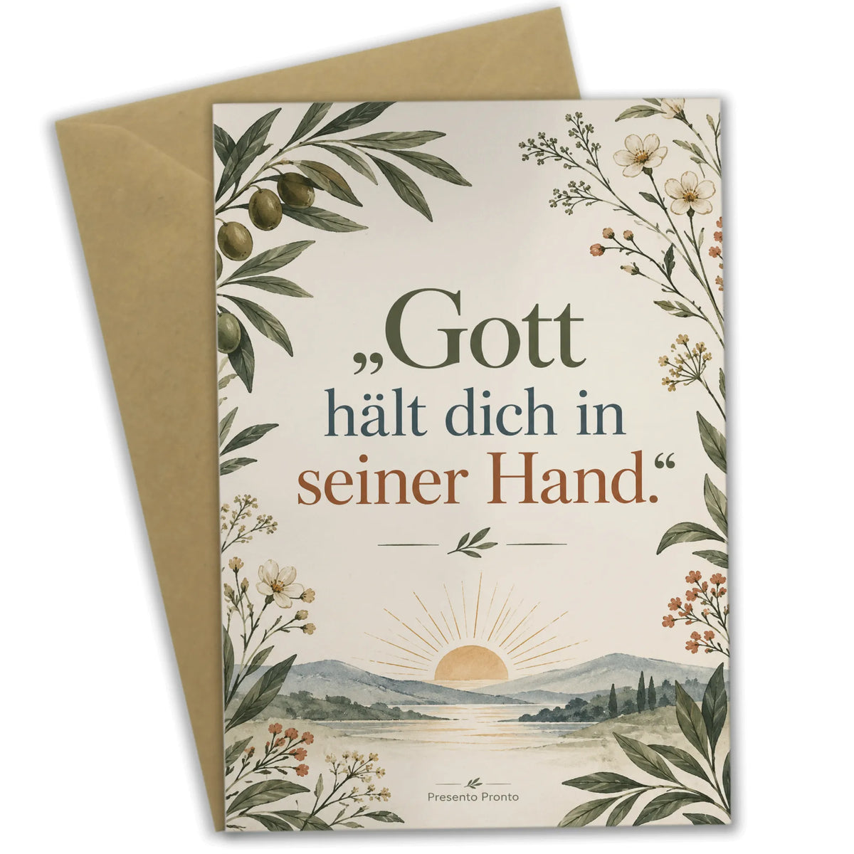 Hoffnungsvolle Christliche Spruchkarte zur Ermutigung mit Sonnenaufgang