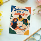 Starke Postkarte fürs Team mit fünf Silhouetten|p:2021320|h:4af56f44ea2ae6b2abb00a4fd7b0d27f