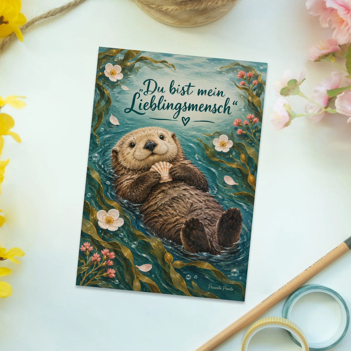 Liebevolle Otter Postkarte für den Lieblingsmenschen