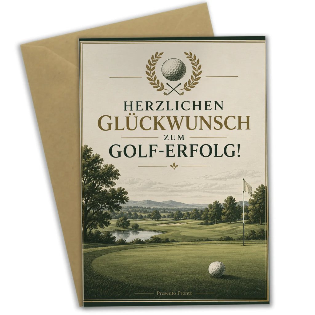 Elegante Glückwunschkarte für Golfer mit Fahne und Lorbeerkranz|p:2021329|h:a45f66f6c7bc3eea149740a262fa6456