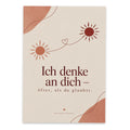 Liebevolle Postkarte Ich denke an dich mit zwei Sonnen