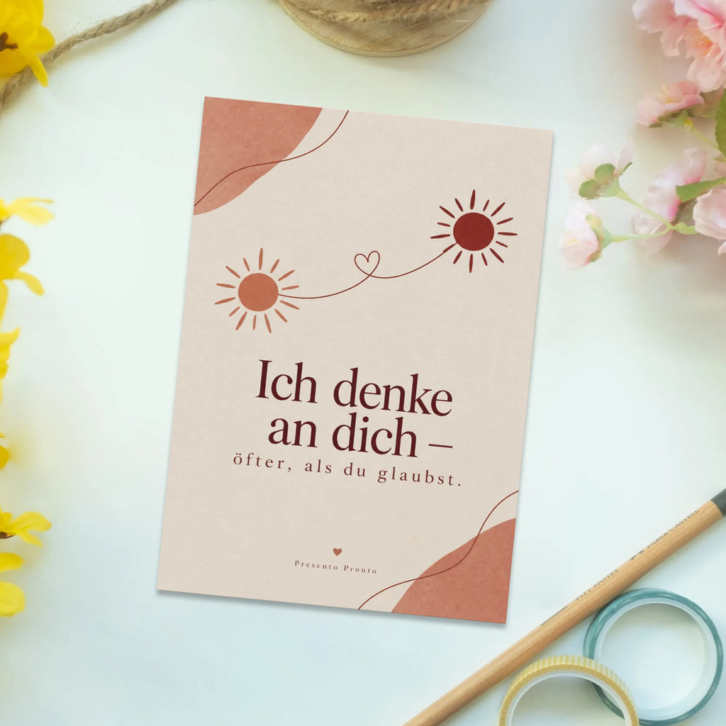 Liebevolle Postkarte Ich denke an dich mit zwei Sonnen|p:2021333|h:0c0f20fc6be418d07d1d276e38010b50