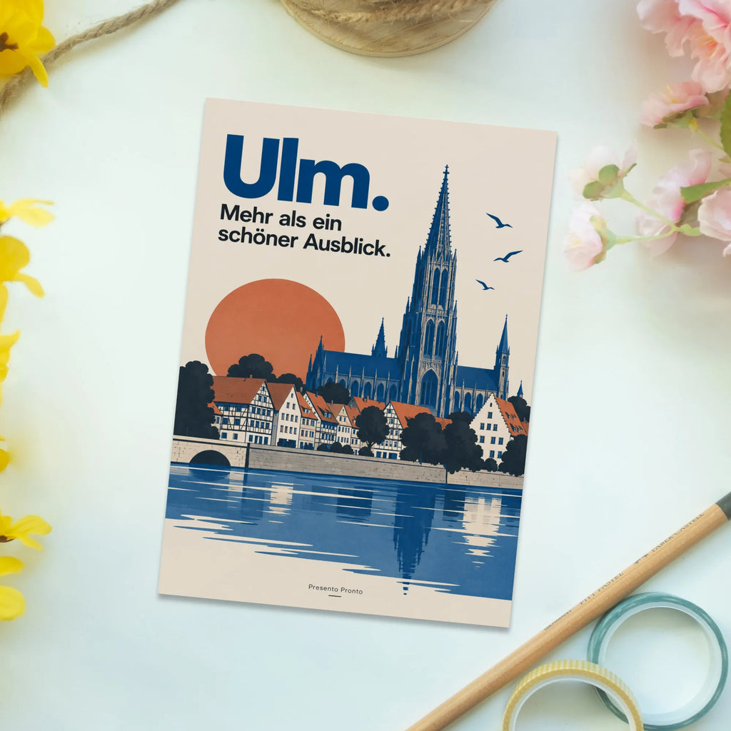 Herzliche Postkarte aus Ulm als Urlaubsgruß mit Ulmer Münster|p:2021339|h:47f93e493b41d37cdd62670e3428c2f2