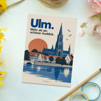 Herzliche Postkarte aus Ulm als Urlaubsgruß mit Ulmer Münster|p:2021339|h:47f93e493b41d37cdd62670e3428c2f2