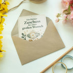 Elegante Grußkarte für Geldgeschenk mit goldener Schleife|p:2021340|h:d918a4299735b82f9c1b1e669fcff1a0