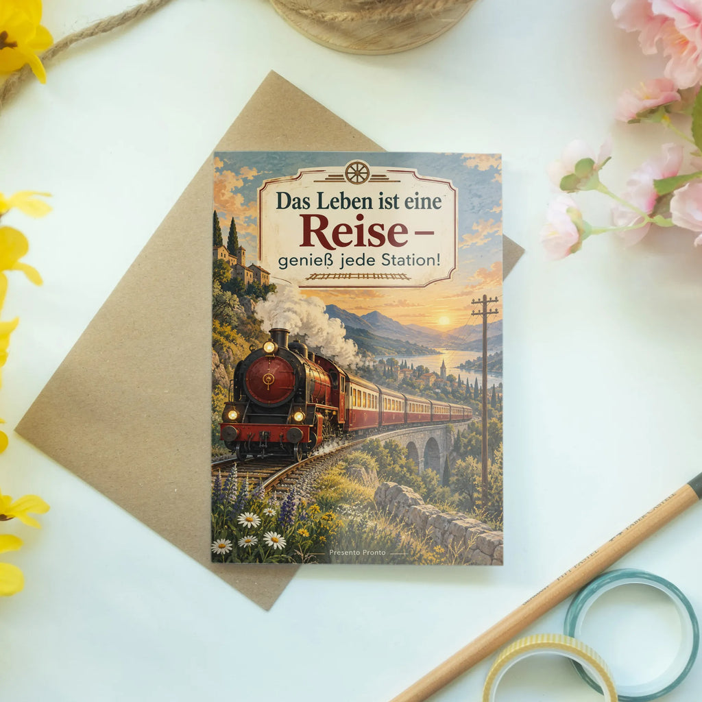 Inspirierende Grußkarte für Eisenbahnfans mit nostalgischem Zug|p:2021341|h:7cee1b3a7550617516e54cd4c9119c60