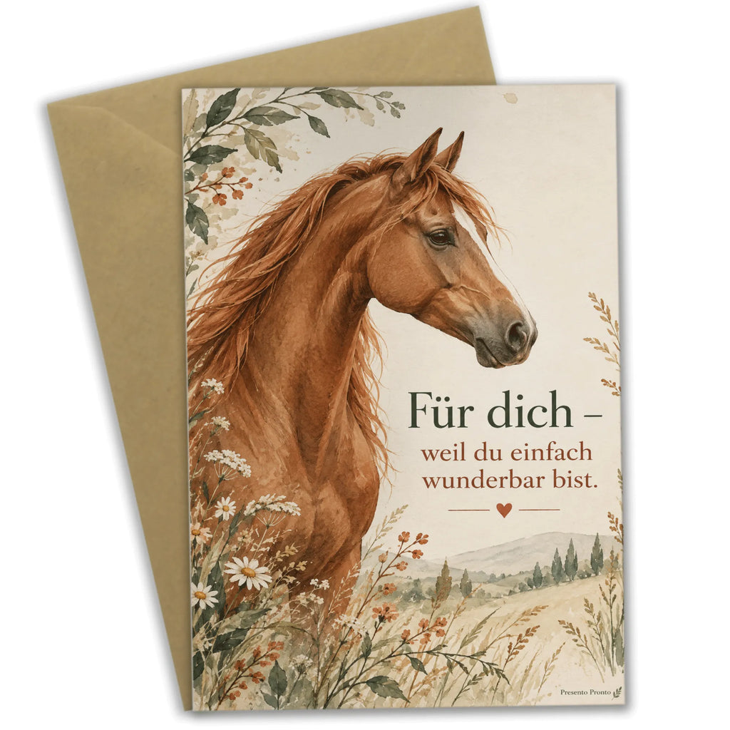 Herzliche Grußkarte mit Kastanienpferd für dich|p:2021346|h:0128a7768edfee282b703e4be3a9dbda