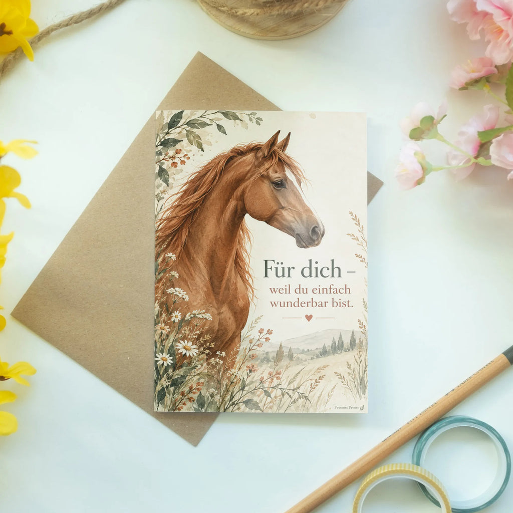 Herzliche Grußkarte mit Kastanienpferd für dich|p:2021346|h:8852a96c378c0f30cd062da4cf869949