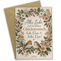 Herzliche Glückwunschkarte für Oma und Opa mit Blumenkranz
