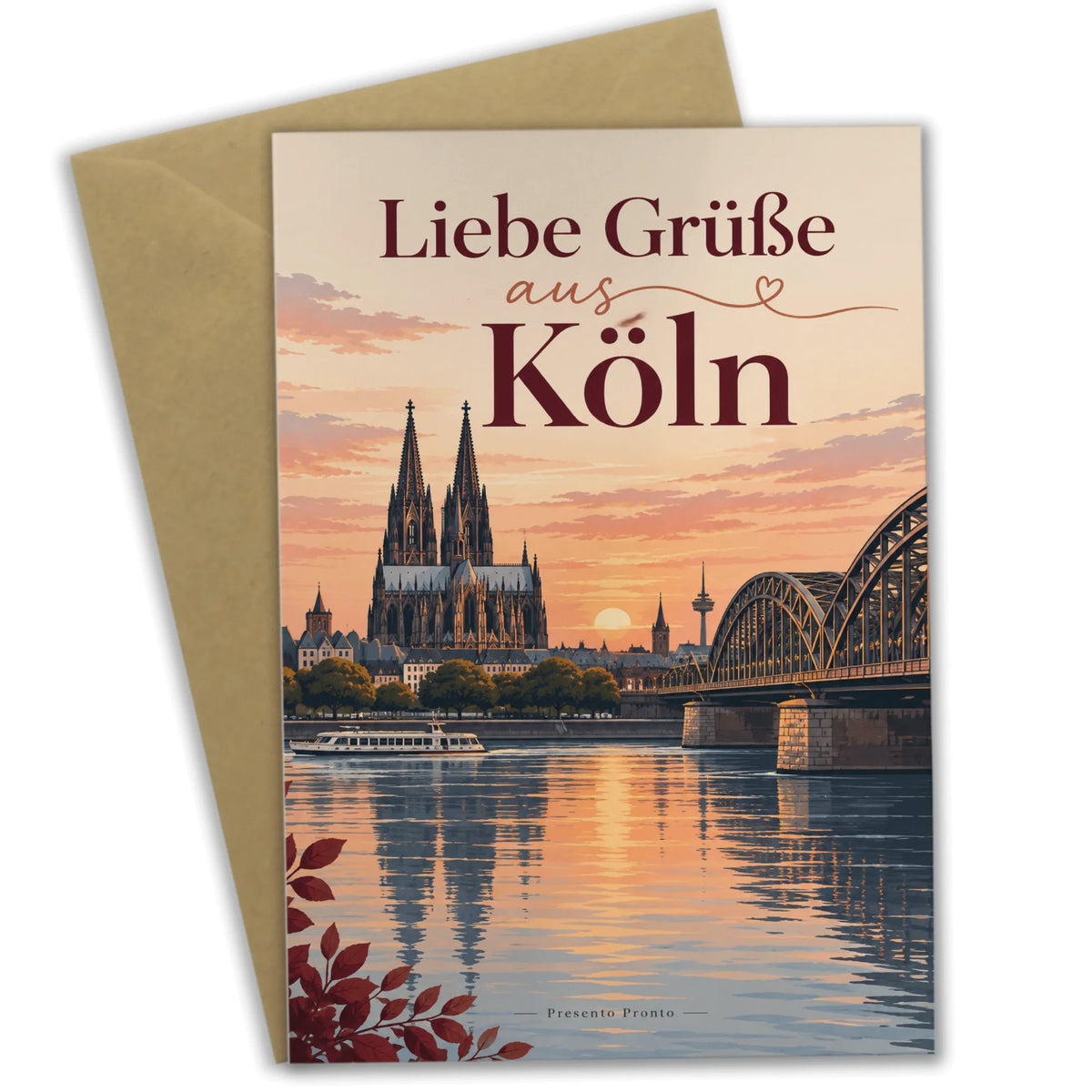 Elegante Grußkarte aus Köln mit Kölner Dom