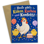 Lustige Geburtstagskarte mit Huhn und Küken|p:2021391|h:a4e5197843d6b8150548e63819a248db