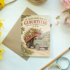 Lustige Geburtstagskarte mit Kipplaster und Geschenken|p:2021403|h:3c53e96e06b32aae3832d64019bc26a0