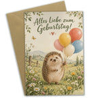 Liebevolle Geburtstagskarte mit Igel und Luftballons|p:2021407|h:266b1348f1204b5a0d6142b525986086