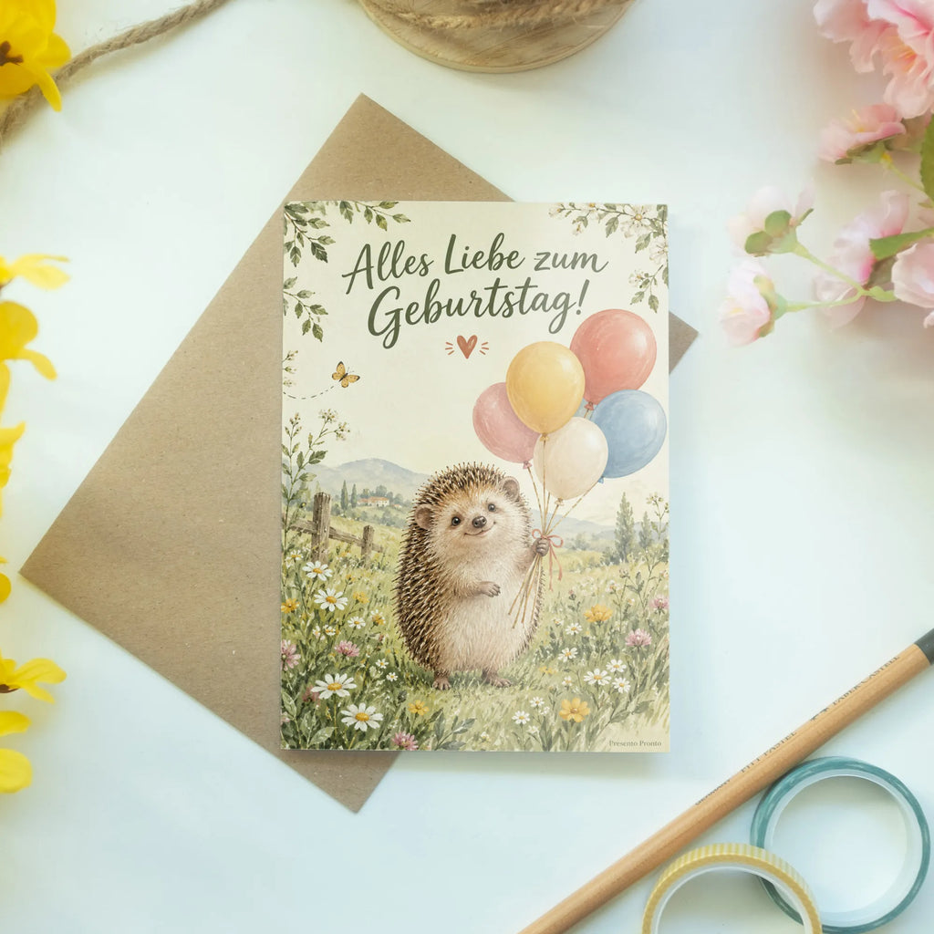 Liebevolle Geburtstagskarte mit Igel und Luftballons|p:2021407|h:c362379e71337a5b05a650949701ba5e