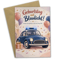 Lustige Geburtstagskarte Polizeiauto mit Blaulicht für Kinder