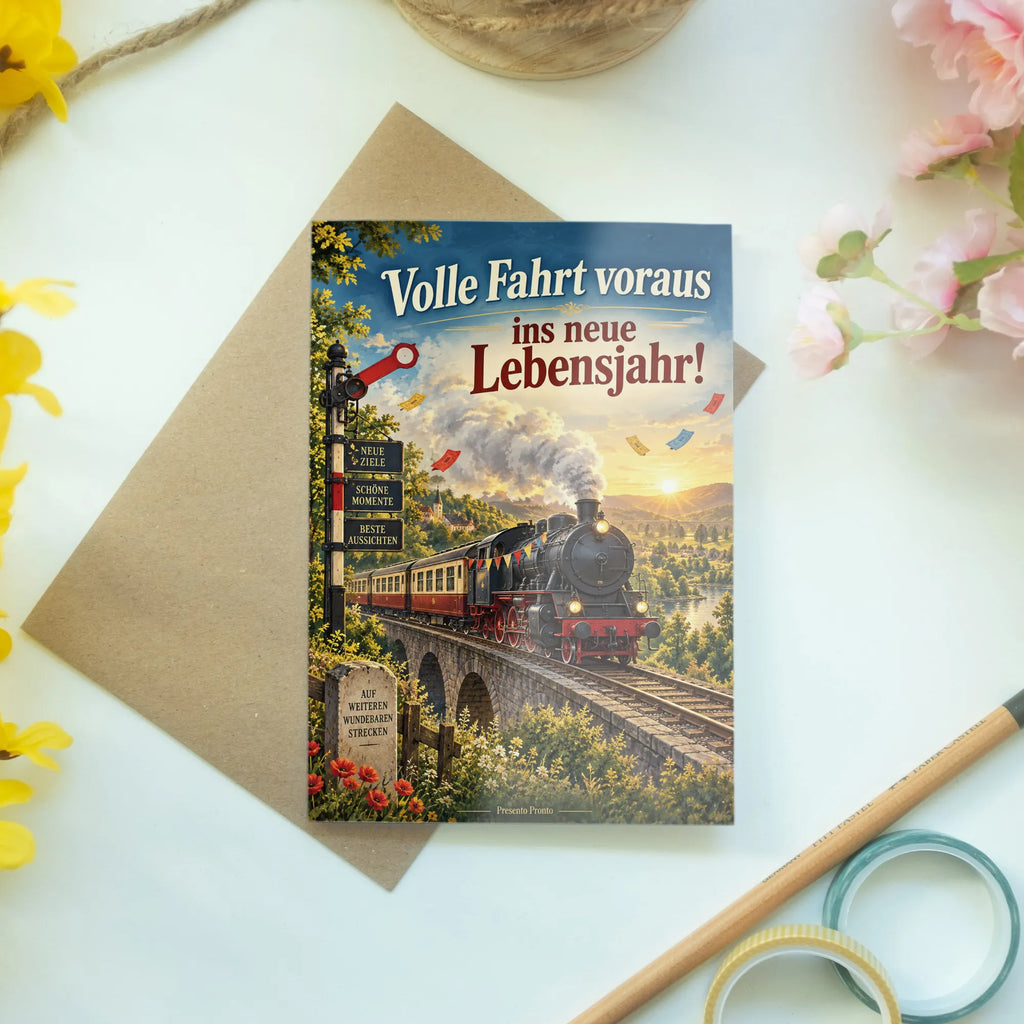 Schwungvolle Geburtstagskarte Eisenbahn mit Dampflok|p:2021414|h:b1757eb3cad5bd0e23e4dc3587d0844e