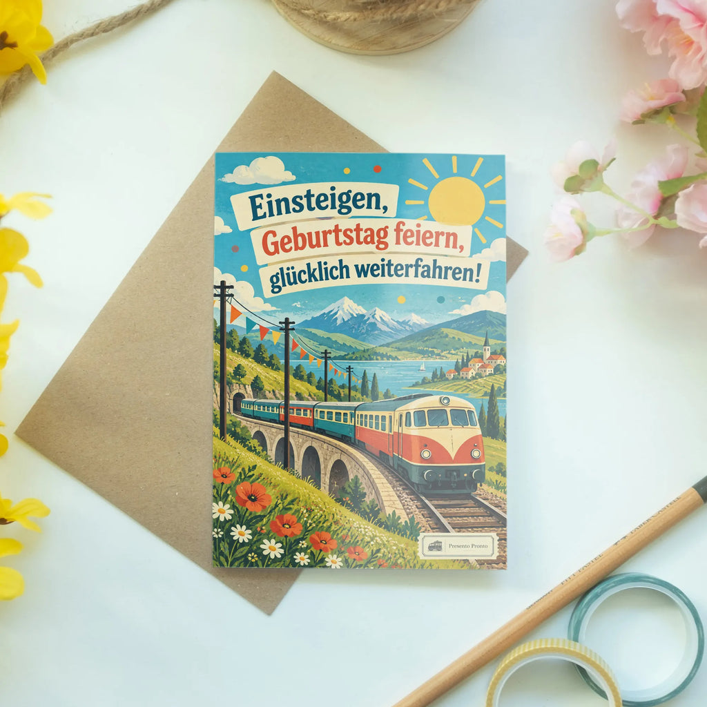 Lustige Geburtstagskarte Eisenbahn mit buntem Zug|p:2021415|h:17d6334bda536fa07c7dedb42cc2b9ad