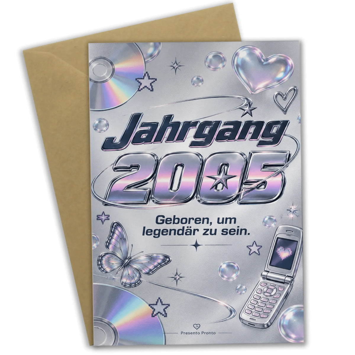 Coole Geburtstagskarte für Jahrgang 2005 mit Klapphandy