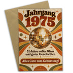 Elegante Geburtstagskarte Jahrgang 1975 zum 51. Geburtstag mit Disco-Kugel|p:2021434|h:c7260a66ff922caf08e2b6923be870a8