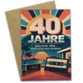 Lustige Geburtstagskarte zum 40. für Jahrgang 1986 mit Kassette