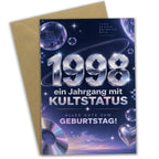 Coole Geburtstagskarte für Jahrgang 1998 mit silberner Zahl|p:2021437|h:708b532d4066fb0ce4212beca5603ff9
