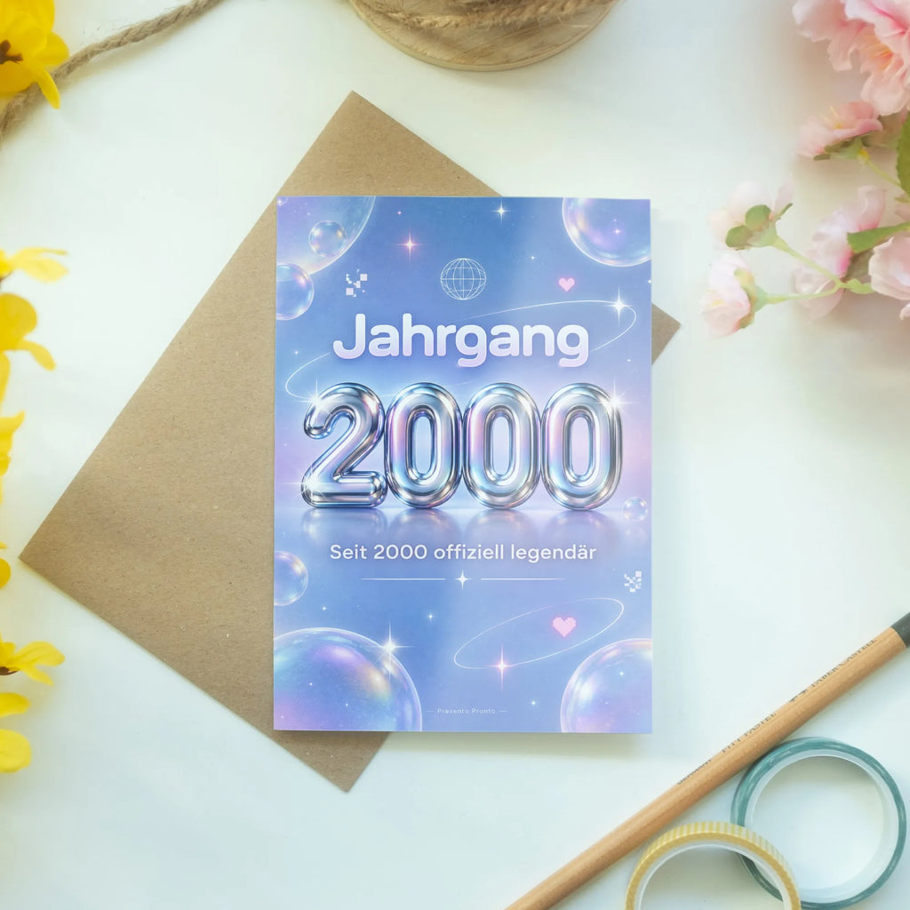 Lustige Geburtstagskarte für Jahrgang 2000 mit silberner 2000|p:2021443|h:12ffb72d6fd8fbf6c2c491140e1c9ba4